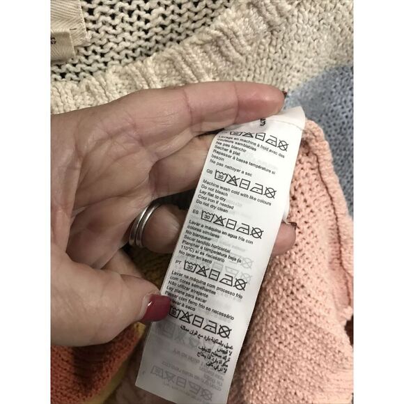 Billabong Sweater Women L Multi Striped Knit Long Sleeve Round Neck Pullover - Picture 9 of 12